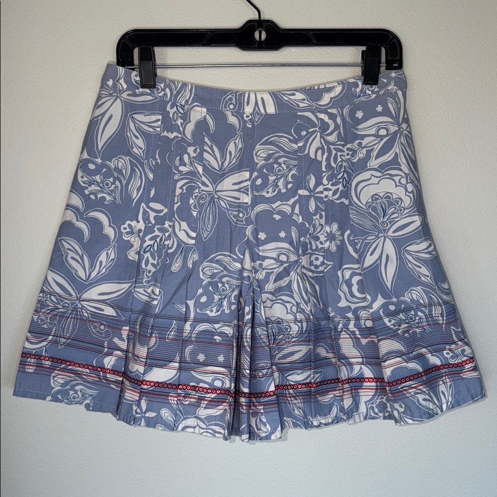 Y2K Colour Eighteen Floral Pleated Embroidered Mini Skirt Summer Coastal
